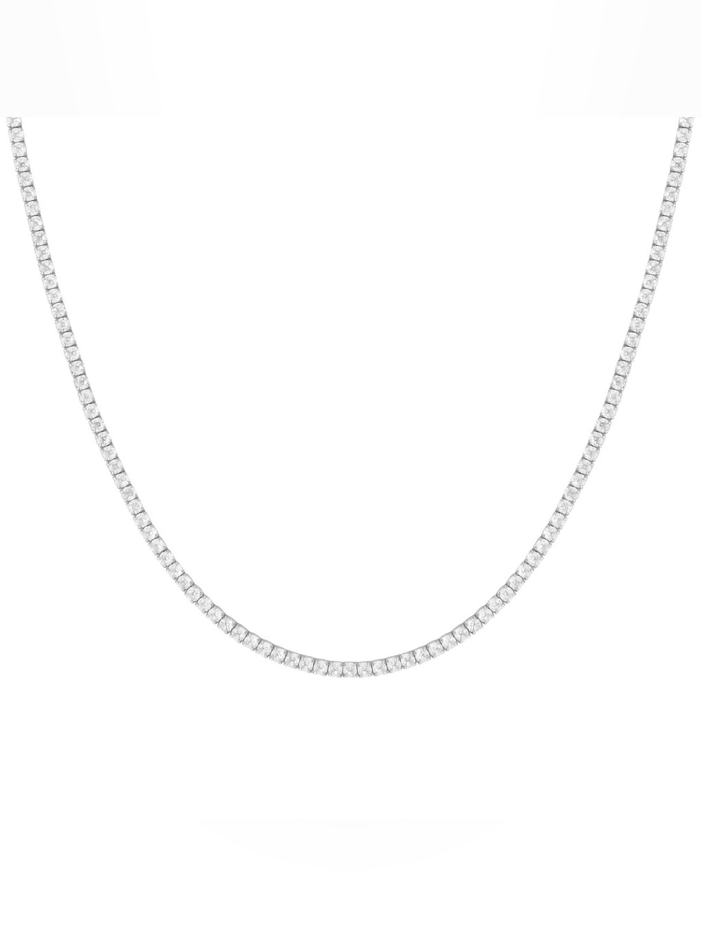 Amanda Deer White Crystal Pave Tennis Necklace